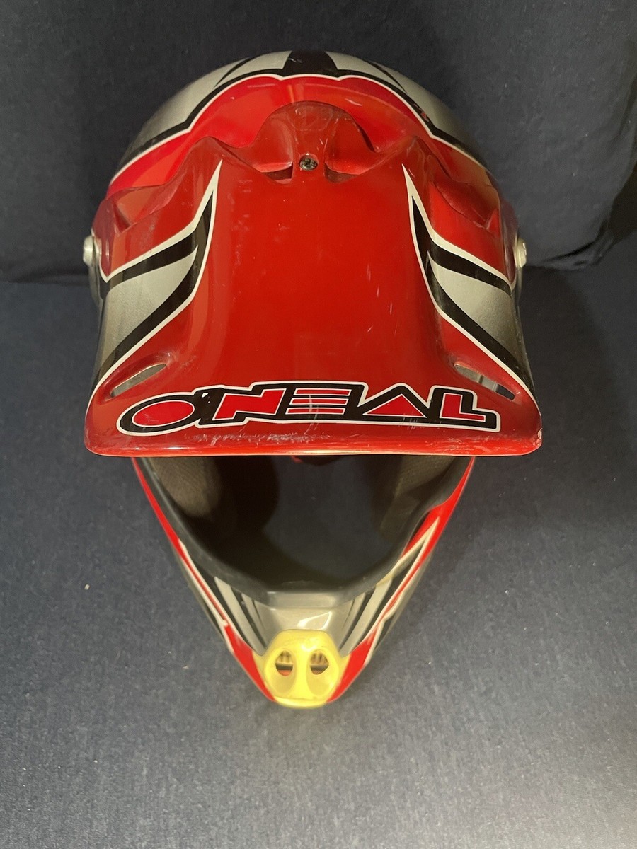 O'Neal Helmet Red Silver MX Offroad Dirtbike Vintage World Force