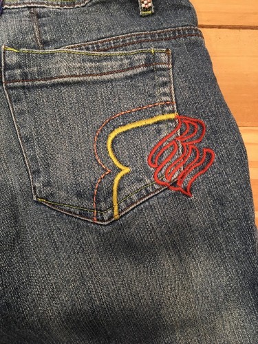 Rocawear Women's Medium Wash Jeans Embellished Distressed Size 5 - Picture 10 of 12