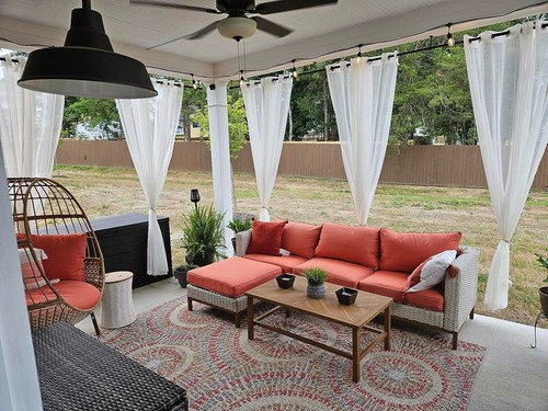 Sheer Outdoor Curtains For Patio Waterproof Weatherproof Fade Resistant White - Picture 1 of 10