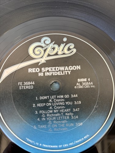REO Speedwagon Hi Infidelity & Wheels Are Turning Lot Epic Vinyl Record VG+ - Picture 10 of 19