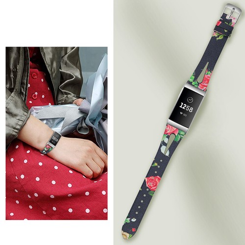 Correa de reloj para mujer Fitbit Charge 3/4 delgada correa de cuero delgada - Imagen 7 de 20
