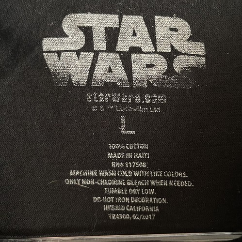 Star Wars T-Shirt Boys L Black Graphic Darth Vader Light Saber Shirt Top Cotton - Picture 4 of 4