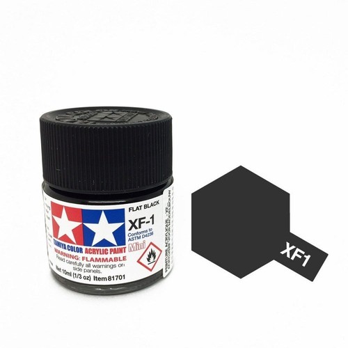 TAMIYA XF1 ACRYLFARBE MATT SCHWARZ FLAT BLACK MINI 10 ML ART 81701