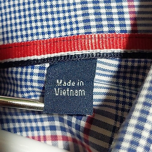 Tommy Hilfiger long sleeve button up blue plaid Men's X-Large 100% cotton - Picture 9 of 12