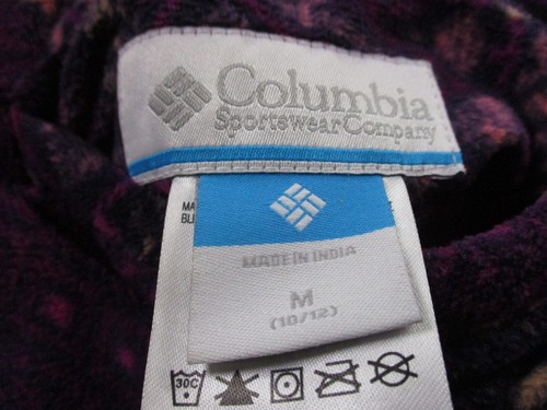 Columbia Vest Jacket Girls M 10 12 Purple Puffer Aztec Fleece Reversible Youth - Picture 6 of 13