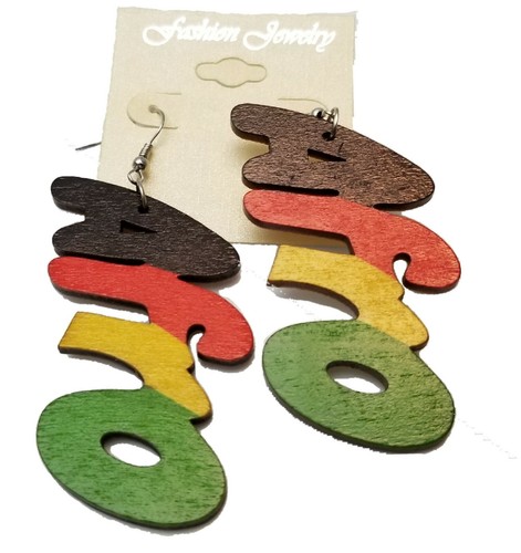 Pendientes de madera de África Rasta para mujer Pendientes colgantes africanos tallados madera afro regalo - Imagen 10 de 22