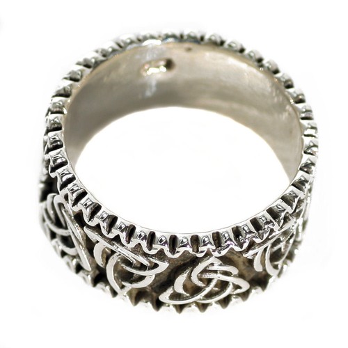 Triquetra Celtic Knot Ring Solid Sterling Silver Pagan Wiccan Finger Band R023 - Picture 3 of 6