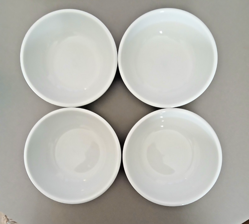 Set Of 4 Oneida Crown Rego White Porcelain Coupe Cereal Bowls 5 3/4" NICE!! - Picture 5 of 6