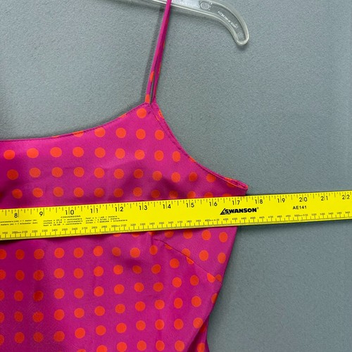 VTG 90s Y2K La Belle Womens Dress SZ 5 Hot Pink Polka Dot Mini Barbie Core Tank - Picture 3 of 11