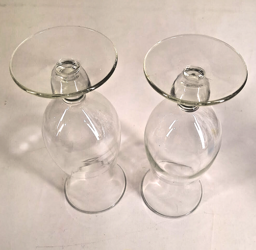 Menge 2 Hurricane Klarglas Vase Dekor Design Klassisch Sockel Sockel 8,25" - Bild 3 von 6