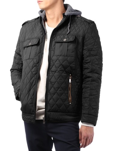 Mens Quilted Winter Jacket Padded Outdoor Diamond Puffer Coat Casual Business - Picture 21 of 50