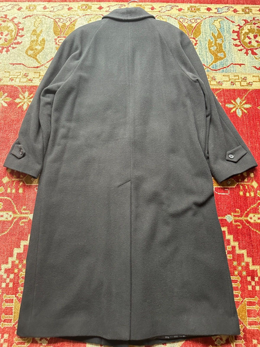 Vtg 80’s Battaglia Men's Black, Made in Italy Cashmere & Wool Luxury Coat Parka - Foto 4 di 18