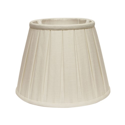 14" White Slanted Linen Lampshade with Box Pleat - Picture 3 of 6