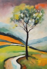 Skagit County Landscape Acrylic Painting Art Print