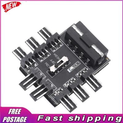 1 to 8 Computer Case Fan Hub Cooling Speed Controller 12V Power Supply Cooler