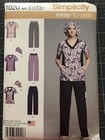 Sewing Pattern Womens Plus Scrubs Top Pants Sz Aa 10 - 18 Simplicity 1020