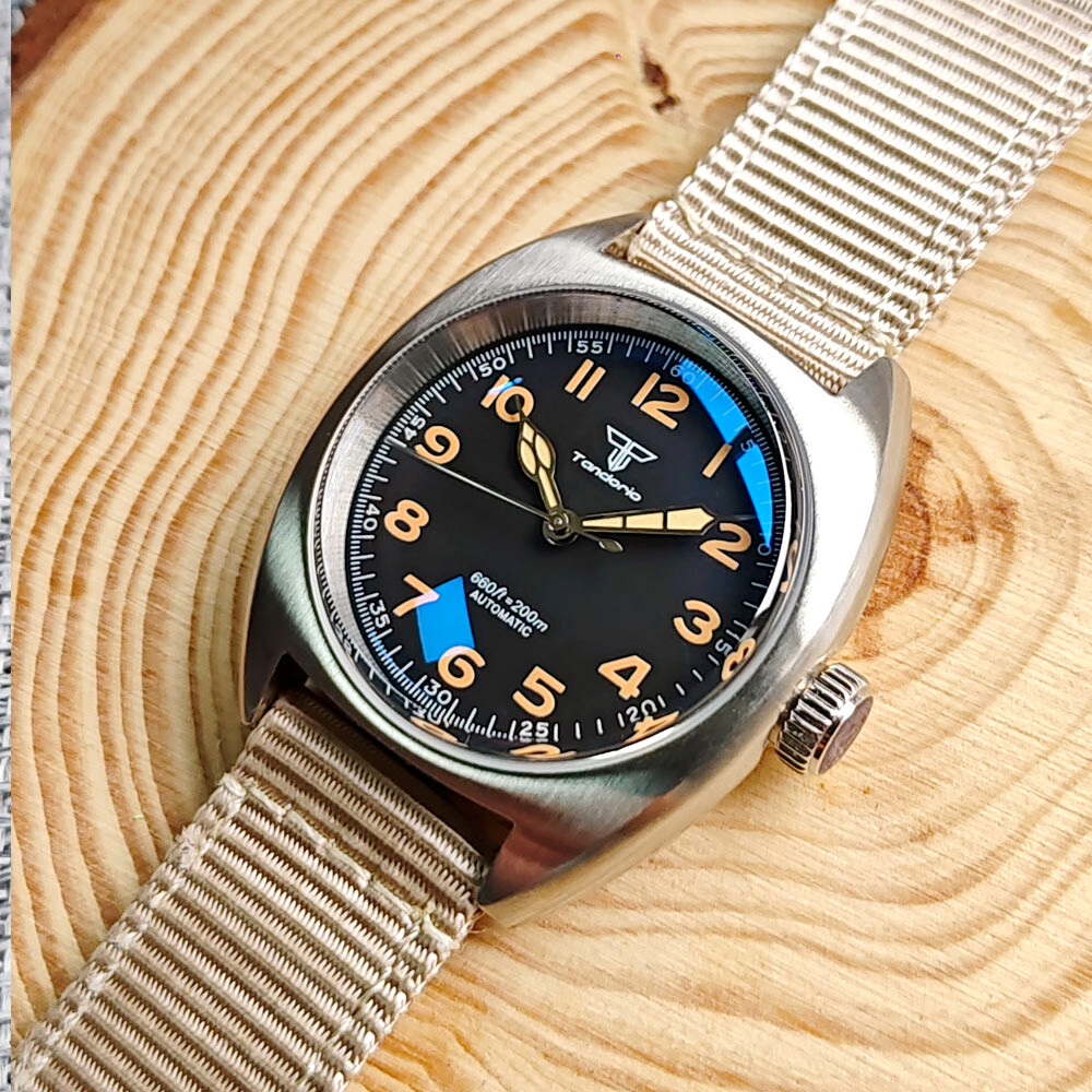 36mm Tandorio Black Dial Sapphire Glass NH35A Automatic Mens