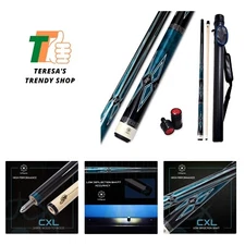 CXL Pool Cue with 1X1 Hard Case,Low Deflection Shaft 13mm Black Tip Billiard ...