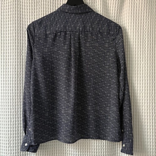 Chaps women's medium navy and white polka dot flowy polyester blouse - Picture 2 of 4