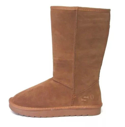 NEU DAMENSTIEFEL (SO MARKE) KLASSISCH HOCH HELLBRAUN VELOURSLEDER OBERMATERIAL KOSTENLOSER VERSAND - Bild 2 von 7