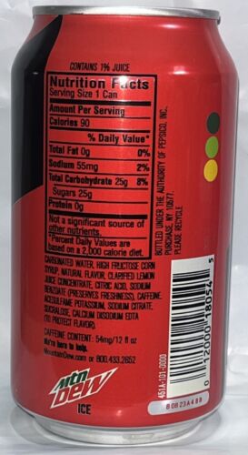 MTN Dew 🧊🍒Mountain Dew Cherry Ice 12 OZ descontinuado completo raro sellado 3/19 difícil de encontrar - Imagen 3 de 10