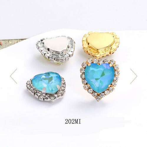 Joyas de piedra corazón diamantes de imitación fluorescencia moca cristal coser vidrio 20 un. - Imagen 11 de 16