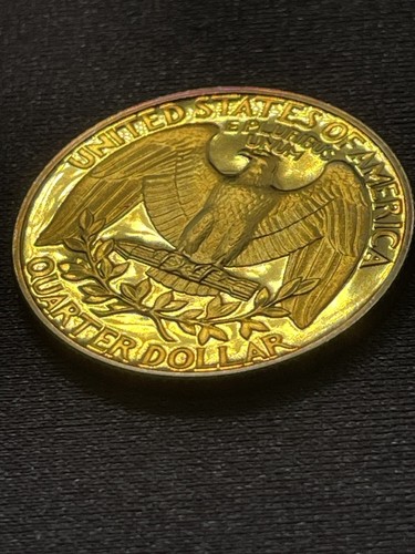 1988-S 25c Washington Quarter Proof Gold Blue Pink Toned Beauty! #033024-14 - Picture 6 of 9