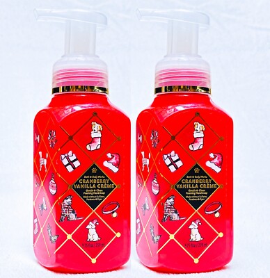 2 Bath & Body Works CRANBERRY VANILLA CRÈME Gentle Foaming Hand