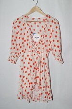 NWT RIXO for Target Polka Dot Puff Sleeve Ruffle Wrap Dress size M #C665