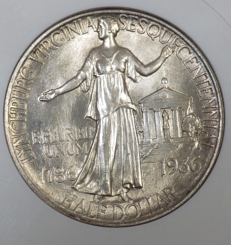 Mezzo dollaro commemorativo 1936 Lynchburg ANACS classificato MS 63 - Foto 4 di 4