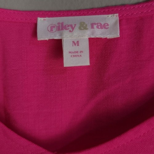 Riley & Rae NWT Hot Pink Bow Strap V-Neck Long Maxi Dress - Women's Size Medium - Picture 4 of 10