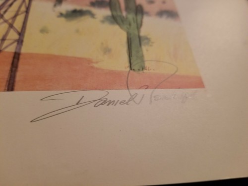 Daniel Randolph Southwestern Druck mit Postkutsche & Windmühle - Bild 2 von 12