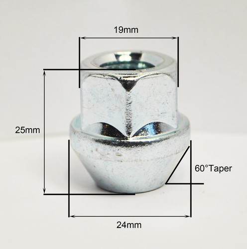 Set Di 4 X M14 X 2.0, 19mm Esagonale Aperto Lega Ruota Dadi (Argento) - Foto 2 di 2