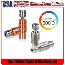 V6 All Metal Heat Break High Temperature Polished Titanium or Bi-Metal V6 Hotend
