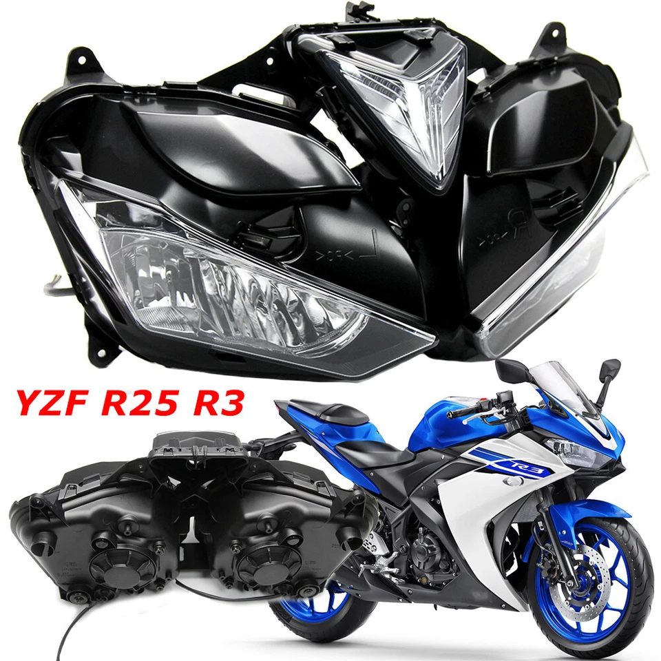 YZF-R3 Headlight Headlamp Assembly for Yamaha R25 2013 2014 2015 2016 2017 2018 - Imagem 4 de 4