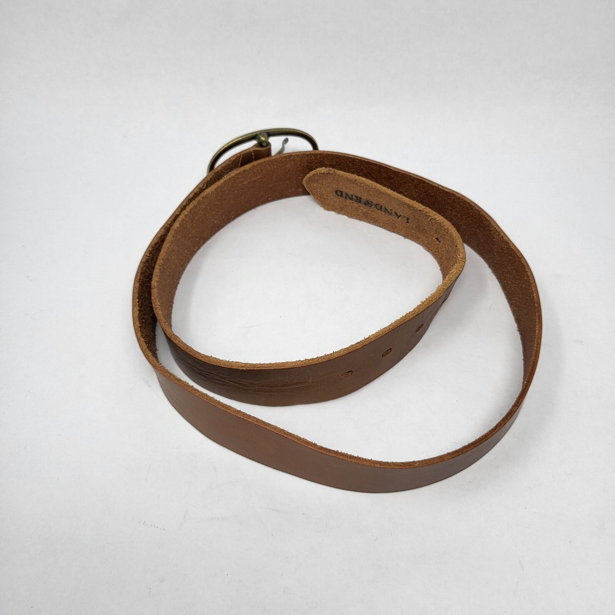 Lands End brown leather belt size M Men main image 2