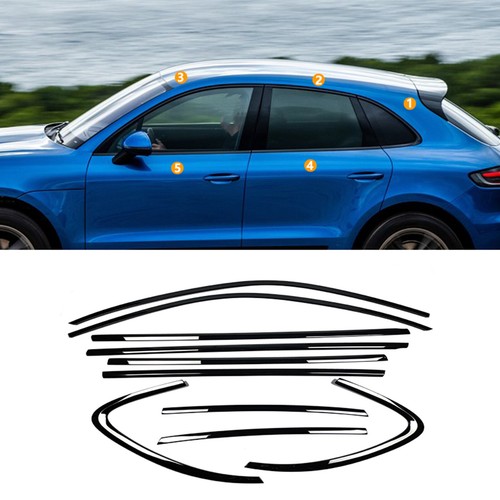 Car Window Trims Weathers For Porsche Macan 2014-2025 2017 10PCS Black - Picture 1 of 5