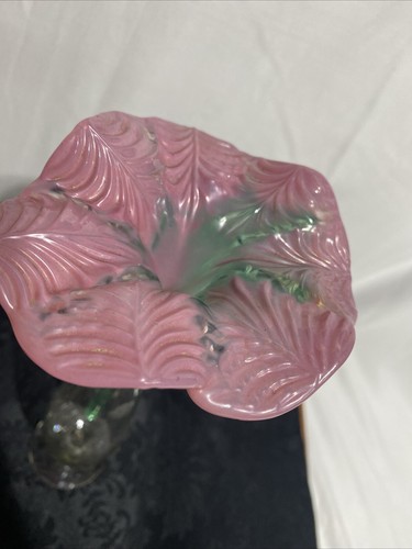 "De colección Arte Soplado Vidrio Tallo Rosa Trompeta Flor Bohemia 8"" Hecho a Mano Checo" - Imagen 10 de 11