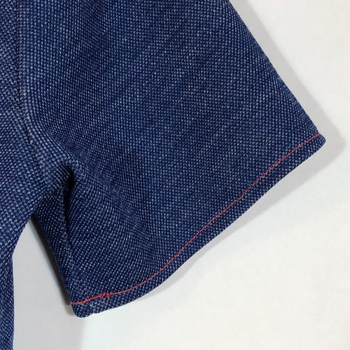 Vintage 1970s Sears Dress Blue with Red Piping Zip Front Stretch Retro Mod - Picture 13 of 14