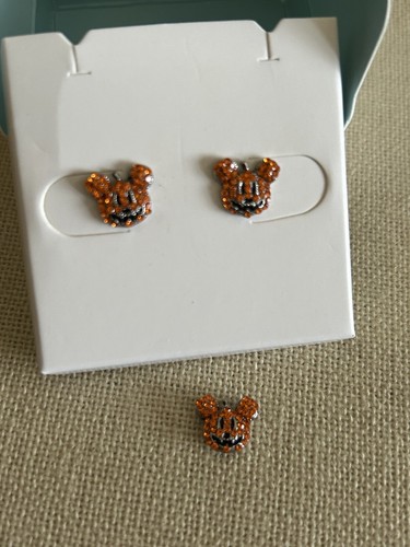 Origami Owl ER3135 Disney Mickey Mouse Pumpkin Stud Earrings & Charm "NIB" - Picture 6 of 8