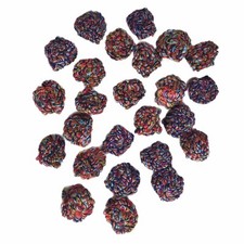 Craft Lot 25 Round Buttons Floss Thread Multicolor Handmade in Italy Vtg Sewing