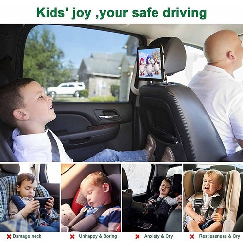 Car Headrest Mount Holder Tablet PC Car Seat Back For iPad Tablets Phone - Picture 8 of 10