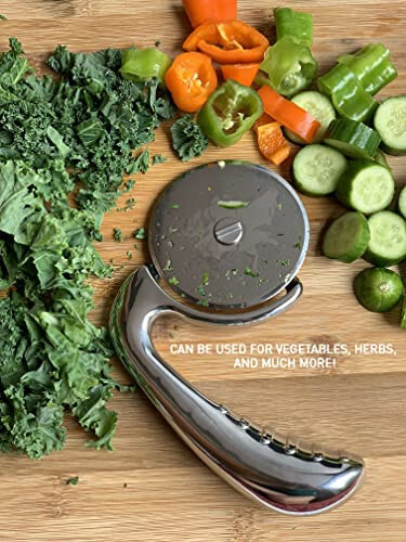 Pizza Cutter Wheel by Midnight Slice - Stainless Steel Food Slicer for Pizzas an - Picture 7 of 7
