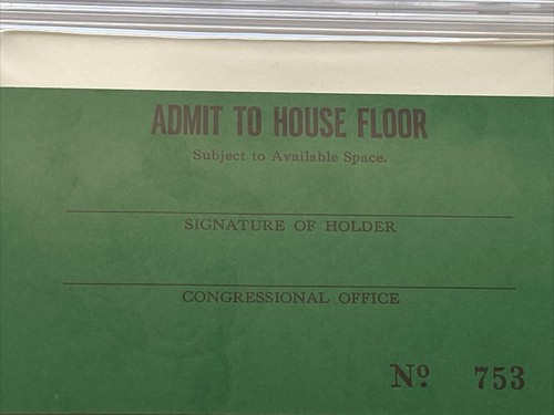 1999 Bill Clinton State of the Union Address Admit to House Floor Ticket PSA - Picture 5 of 5