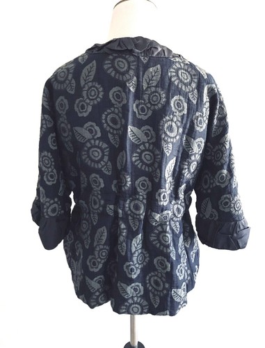 Blazer donna Marc By Marc Jacobs cravatta davanti taglia 2 blu manica 3/4 volant floreale - Foto 4 di 11