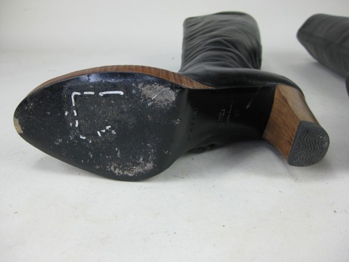 Stivali Pollini Vero Cuoio Italy pelle donna nero 37 mezza zip taglia US 6,5 - 7 - Foto 19 di 24