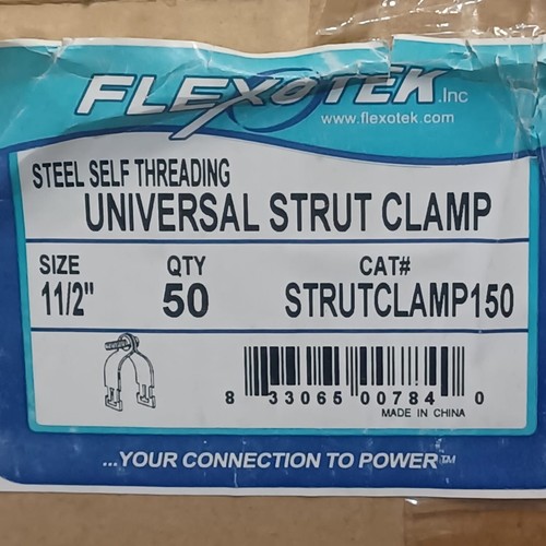1 1/2"Flexotek Steel Self Threading Universal Strut Clamp 1 1/2" - Imagen 7 de 7