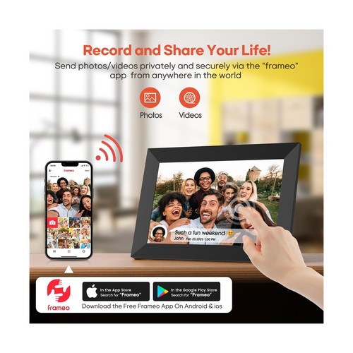 Frameo 10.1 Inch WiFi Digital Picture Frame, 1280x800 HD IPS Touch Screen Pho... - Picture 3 of 12