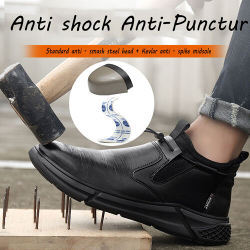 Scarpe antinfortunistiche uomo indistruttibili punta acciaio impermeabili da lavoro antiscivolo - Foto 8 di 12