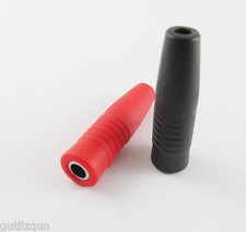 2pcs Copper 4mm Banana Female Socket Jack Plug Silicone Insulated Connector R B